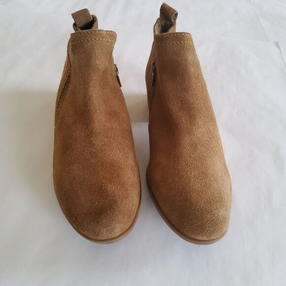 New Diba Suede Leather Taupe Ankle Boots Booties Size 9 - Picture 5 of 6